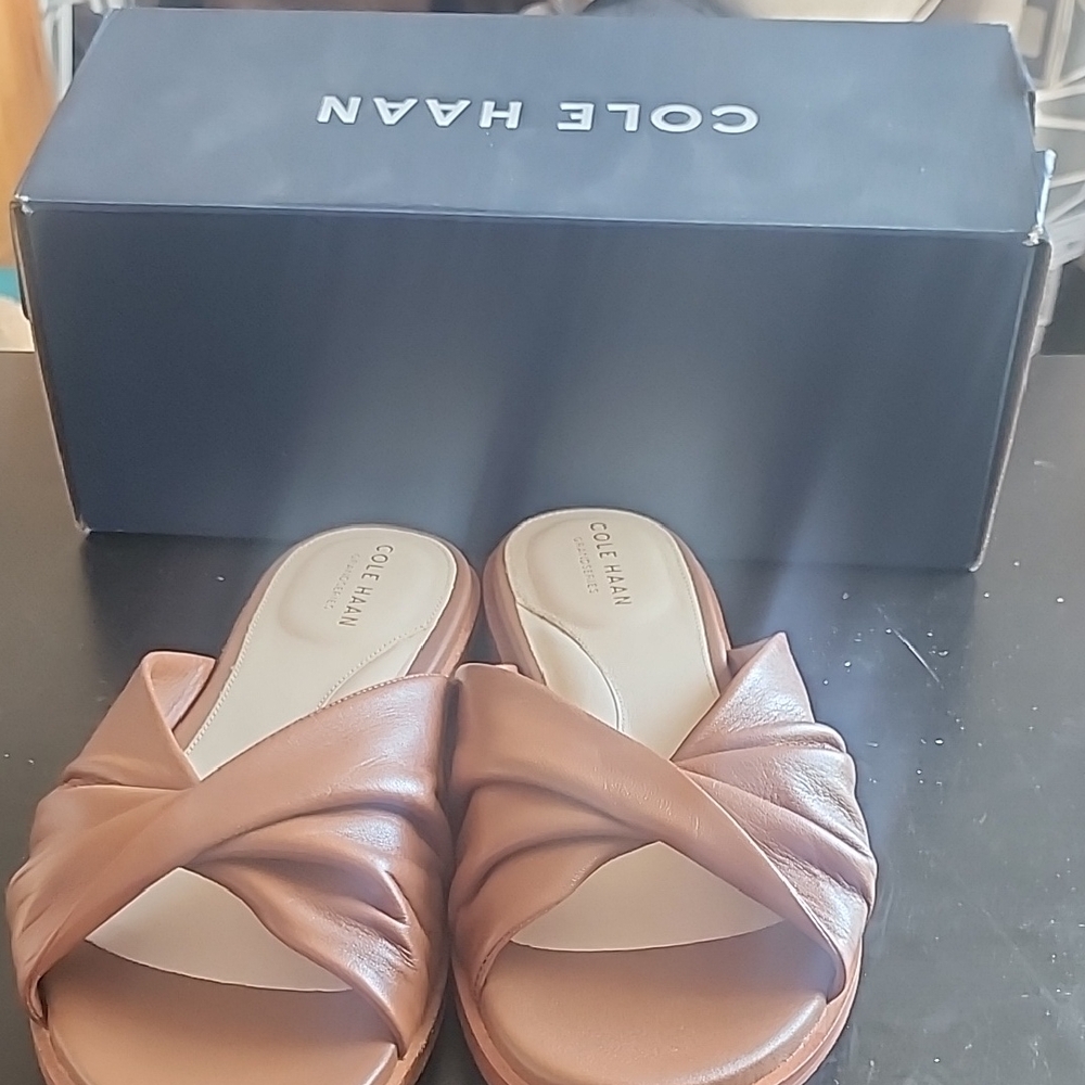 Cole Haan Women's Tan Leather Mules